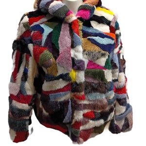 Colorful Patchwork Fur Jacket